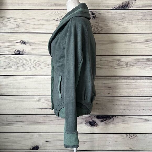 Lululemon To Class Textured Green Button Down Double Collar Cardigan Jacket - Picture 10 of 15